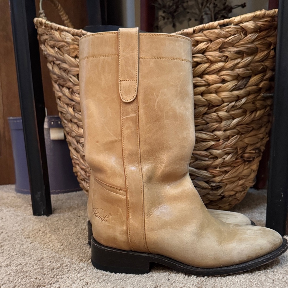 Tan Leather Cowboy Boots